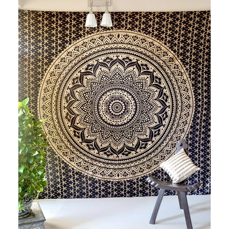 Dorm Bedding Decor Meigar Indian Hippie Mandala Tapestry Wall hanging hippy throw Dorm Decor Psychedelic Tapestry Bohemian Bedspread Bed Cover Bedding Picnic Blanket Beach Sheet ()