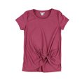 thumbnail image 1 of bar III Womens Tie Front Basic T-Shirt, Pink, Small, 1 of 2
