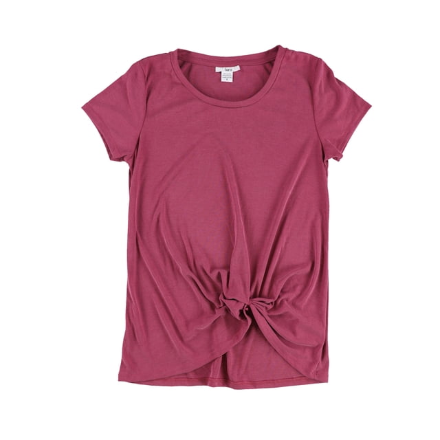 bar III Womens Tie Front Basic T-Shirt, Pink, Small