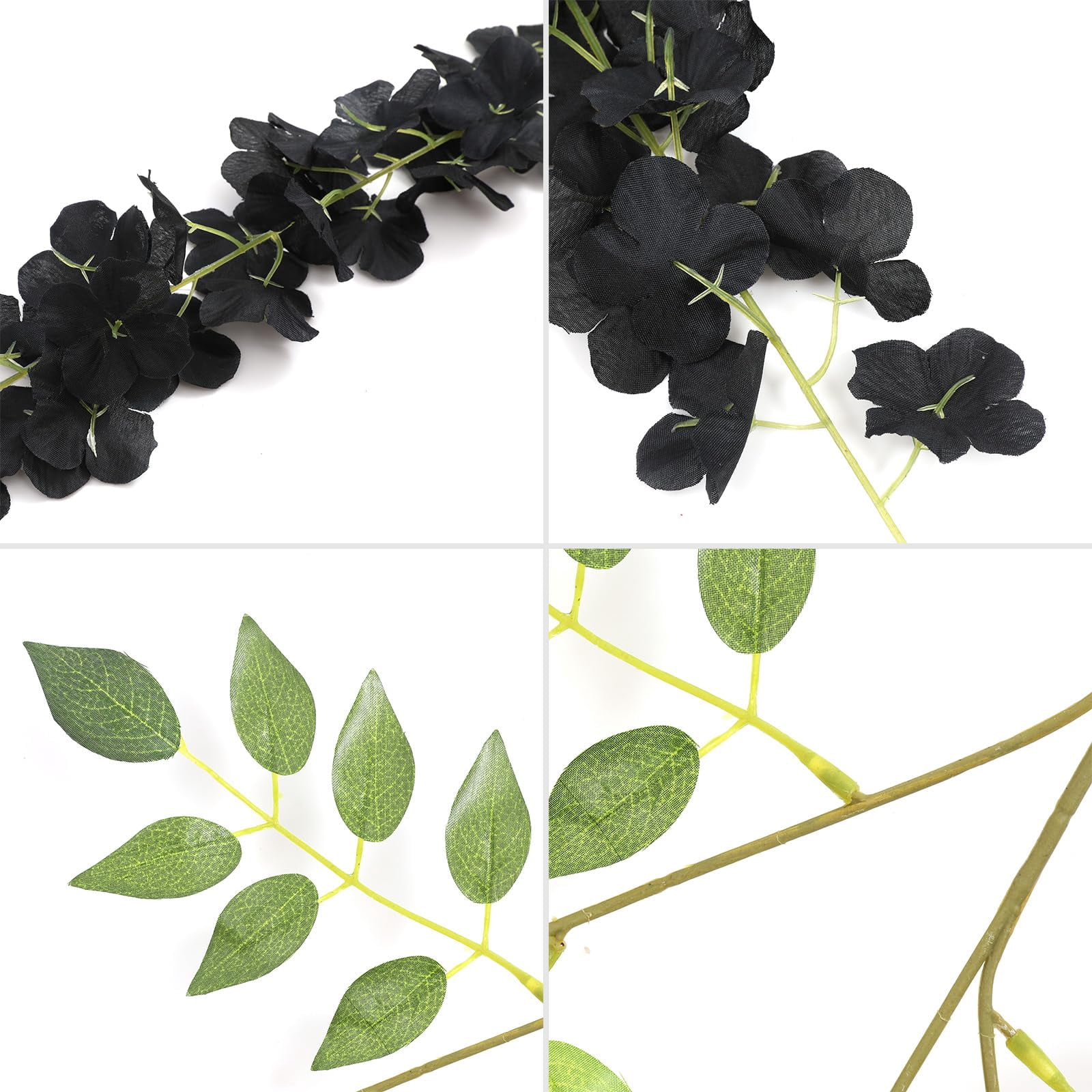 24 Pack Artificial Fake Wisteria Vine Ratta Hanging Garland Silk Flowers String Home Party Wedding Decor