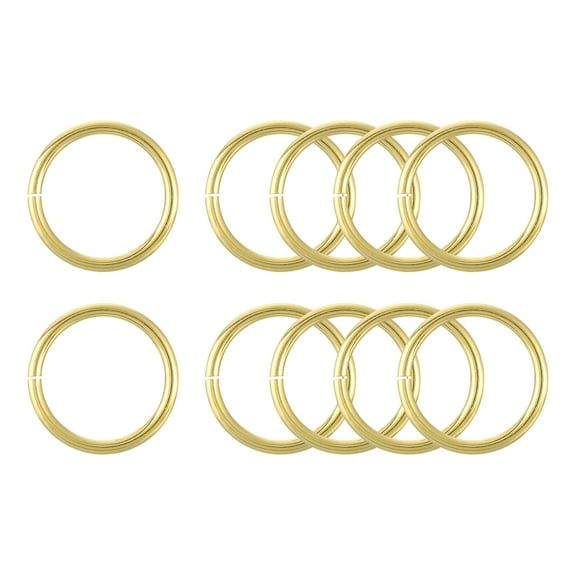 Uxcell 10Pack Open Jump Rings, 30mm/1.18" OD Brass Jump Ring Connectors 3mm Thick O Rings for Jewelry Making Keychain