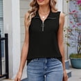 thumbnail image 5 of Posijego Women's Half Zip Tank Tops Business Work Collared Sleeveless Shirts Dressy Casual Tank Blouses, 5 of 7