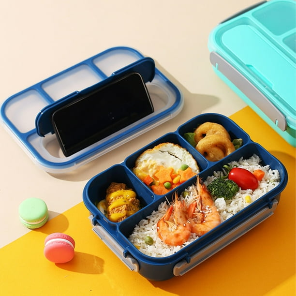 Plastic 4 Compartment Bento Box Durable Food Storage Container for ...