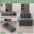 thumbnail image 6 of Folding Sofa Bed, Floor Folding Couch with Pillow, Futon Sofa Bed Convertible Sleeper Chair Foldable Mattress Back Support, Portable Fold Out Couch, Single, Corduroy, 6 of 8
