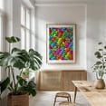 thumbnail image 5 of Vibrant skull pattern - Illustration Skull Psychedelic Pop Art Modern Art Pattern Surrealism Oak Framed Wall Art Print 18 x 24 inches, 5 of 15