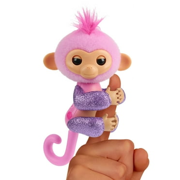 Fingerlings Interactive Baby Monkey with Glitter, Ella, 70  Sounds & Reactions (Ages 5 )
