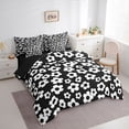 thumbnail image 2 of Homewish White Black Floral 7 Pieces Full Size Bedding Sets,Cute Cartoon Style Full Size Bed in a Bag,Black Reversible, 2 of 8