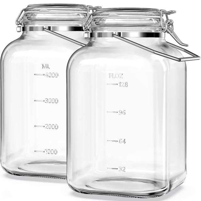 Frascos de vidrio para almacenamiento Folinstall, 2 piezas, 5700 ml, herméticos