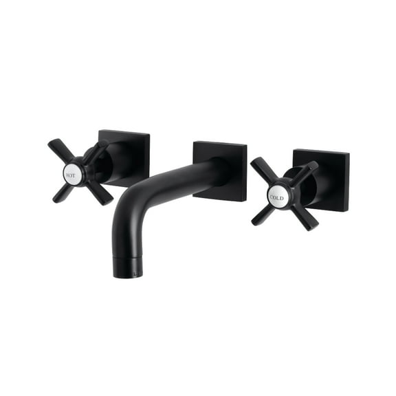 Kingston Brass KS6120ZX Millennium Double-Handle Wall Mount Bathroom Faucet, Matte Black