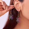 thumbnail image 2 of Gothic Spider Dangle Earrings for Women - Vintage Punk Halloween Jewelry with Colorful Crystals, -Cute Drop Earrings for Goth, Emo & Alternative Fashion, 2 of 4
