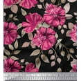 thumbnail image 1 of Soimoi polyester Crepe Fabric Leaves & Carnation Floral Fabric Prints By Yard 42 Inch Wide, 1 of 1