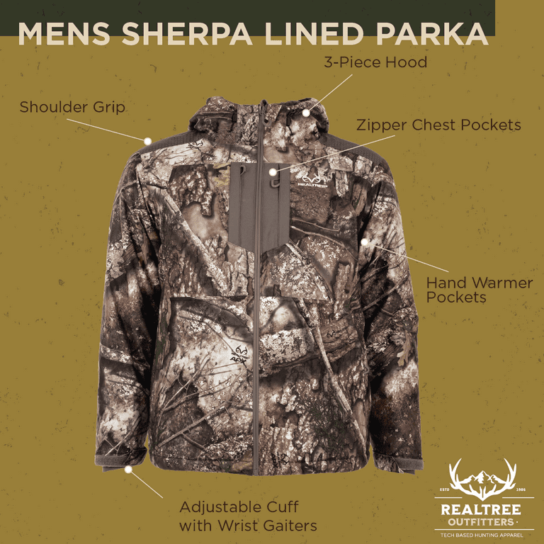 Realtree Outfitters Men's Sherpa Lined Waterproof Hunting