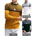 thumbnail image 5 of Hanerdun Men Casual Long Sleeve T-Shirts Male Crew Neck Pullover Tee Tops White Gray M, 5 of 5