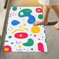 thumbnail image 2 of Yayeee Bath Rug for Bathroom Floor Non Slip Contour Fluffy Soft Absorbent Mat, 20"x24", Colorful Round, 2 of 7