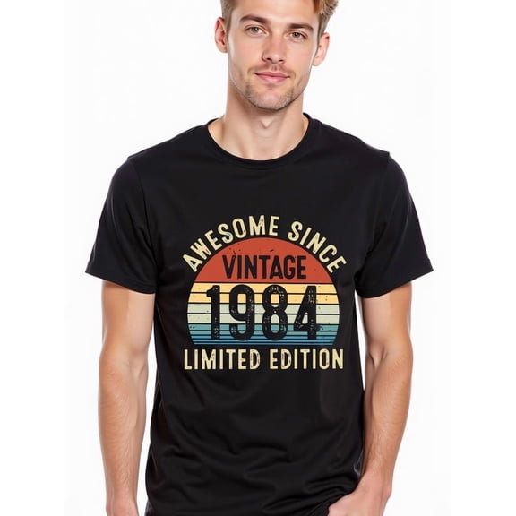 greennik Awesome Since 1984 Tee Men t-shirts black elegantly graphic Unique designs, summer prints Classic Unisex Shirt Printed tshirts