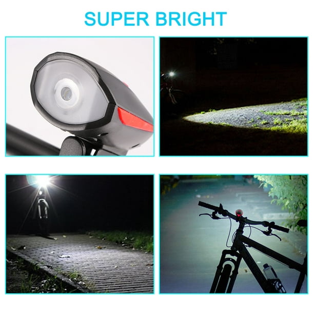 Vingtank Bike Light Front & Loud Bicycle Horn Set Bike Light with Loud Bike  Horn UBS Rechargeable Bicycle Light bicycle Front Light with Loud Sound  Siren with Silicone Belt 