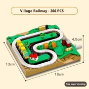 MOC Hand-Crank Town Building Block Train Small Toy Toy Holiday Gift Country Railway (266pcs)