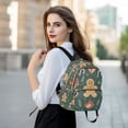 thumbnail image 6 of FORMRS Mini Backpack Purse for Women Travel Daypack Casual Shoulder Bag, Brown Christmas Gingerbread, 6 of 7