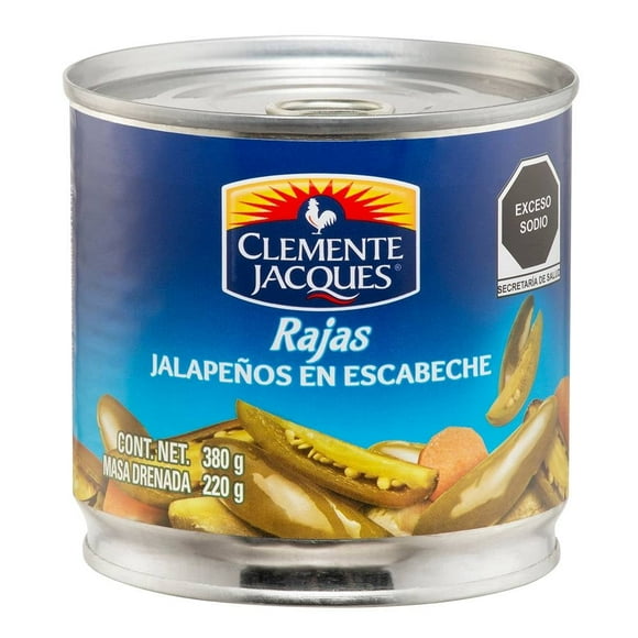 Rajas de chiles jalapeños Clemente Jacques en escabeche 380 g