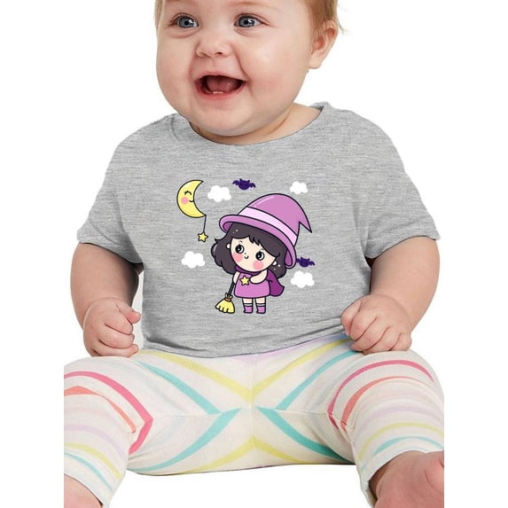Cute Halloween Girl W Moon T-Shirt Infant -Image by Shutterstock, 24 Months