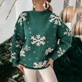 thumbnail image 5 of Womens Christmas Snowflake Knitted Sweater Long Sleeve Crew Neck Print Pullover Knitwear Oversized Pullover B Shirts for Women Sweaters Vest Womens Sweater Vest Oversized Oversized Knit Sweaters Women, 5 of 6