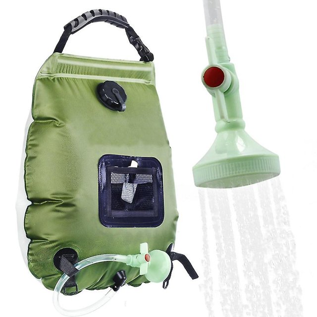 Bolsas de agua de 20 l para acampar al aire libre, senderismo, bolsa de ducha, calefacción solar, ducha para acampar, escalada, bolsa de hidratación, manguera, cabezal de ducha con