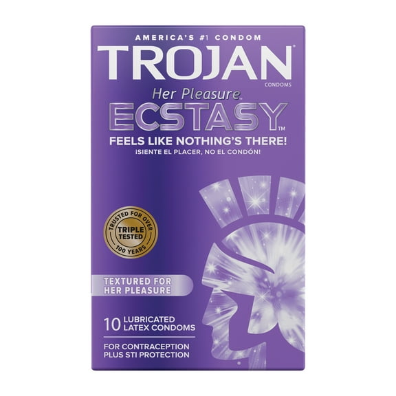 Trojan Her Pleasure Ecstasy Condoms - Box of 10