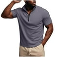 thumbnail image 5 of YLSDY Sweatshirts for Men Summer Short Sleeve Shirts Quarter Zip Loose Pullover Tops Lightweight Trendy Sweatshirts Dark Gray L, 5 of 6