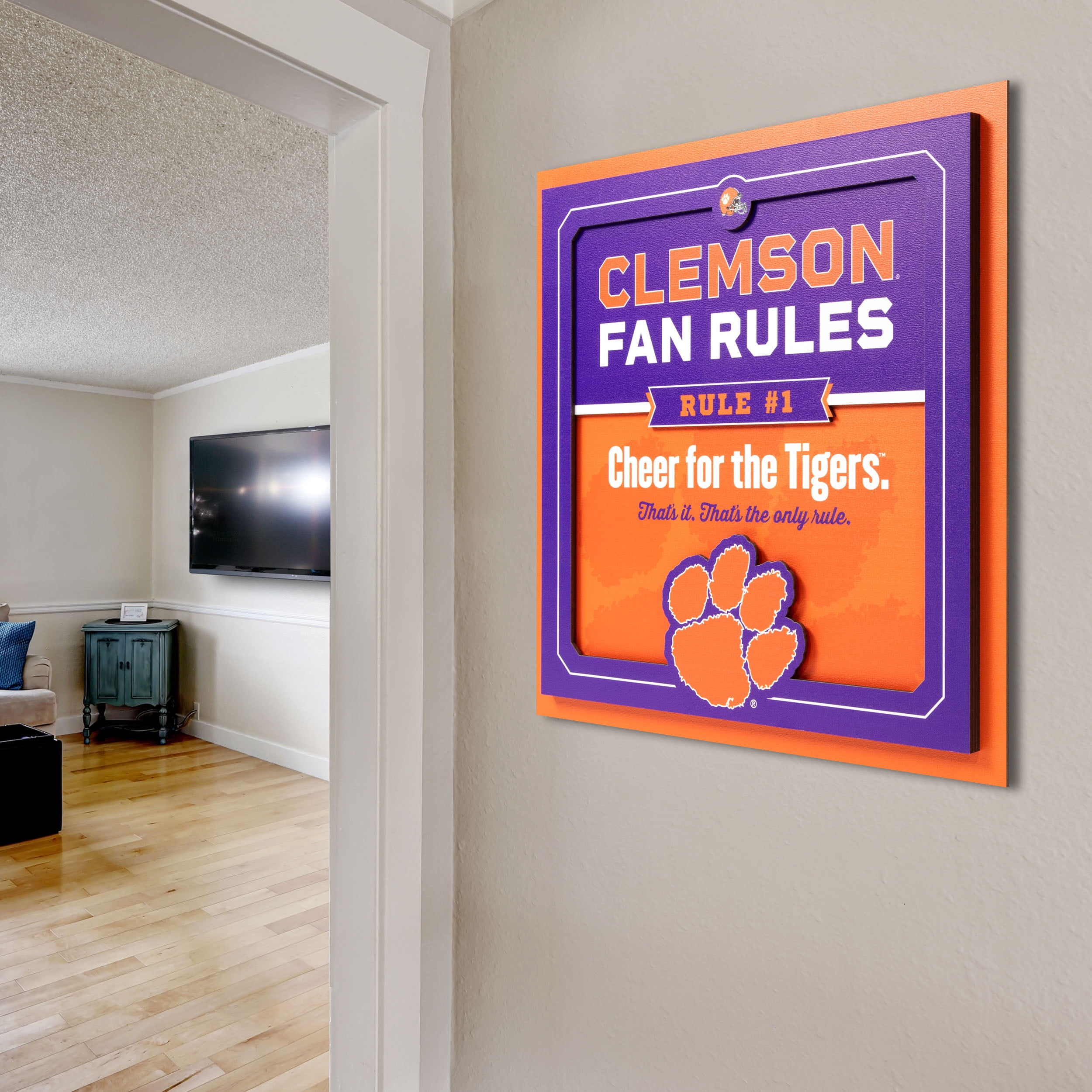 YouTheFan NCAA Clemson Tigers Fan Rules 3D Wall Art