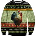thumbnail image 2 of Lotusprinthandmade Rooster Christmas Sweater (Midweight) S-5XL Multicolor (XL), 2 of 5