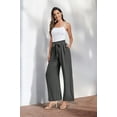 thumbnail image 4 of Womens Wide Leg Pants High Waist Flowy Adjustable Knot Loose Trousers Casuals Lounge Business Pants with Pockets, 4 of 8