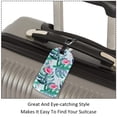 thumbnail image 3 of Square 2Pack PU Leather Flamingo Cruise Luggage Tag with Privacy Cover and Name ID Tag for Travel Handbags Backpacks Luggage Tags, 3 of 6