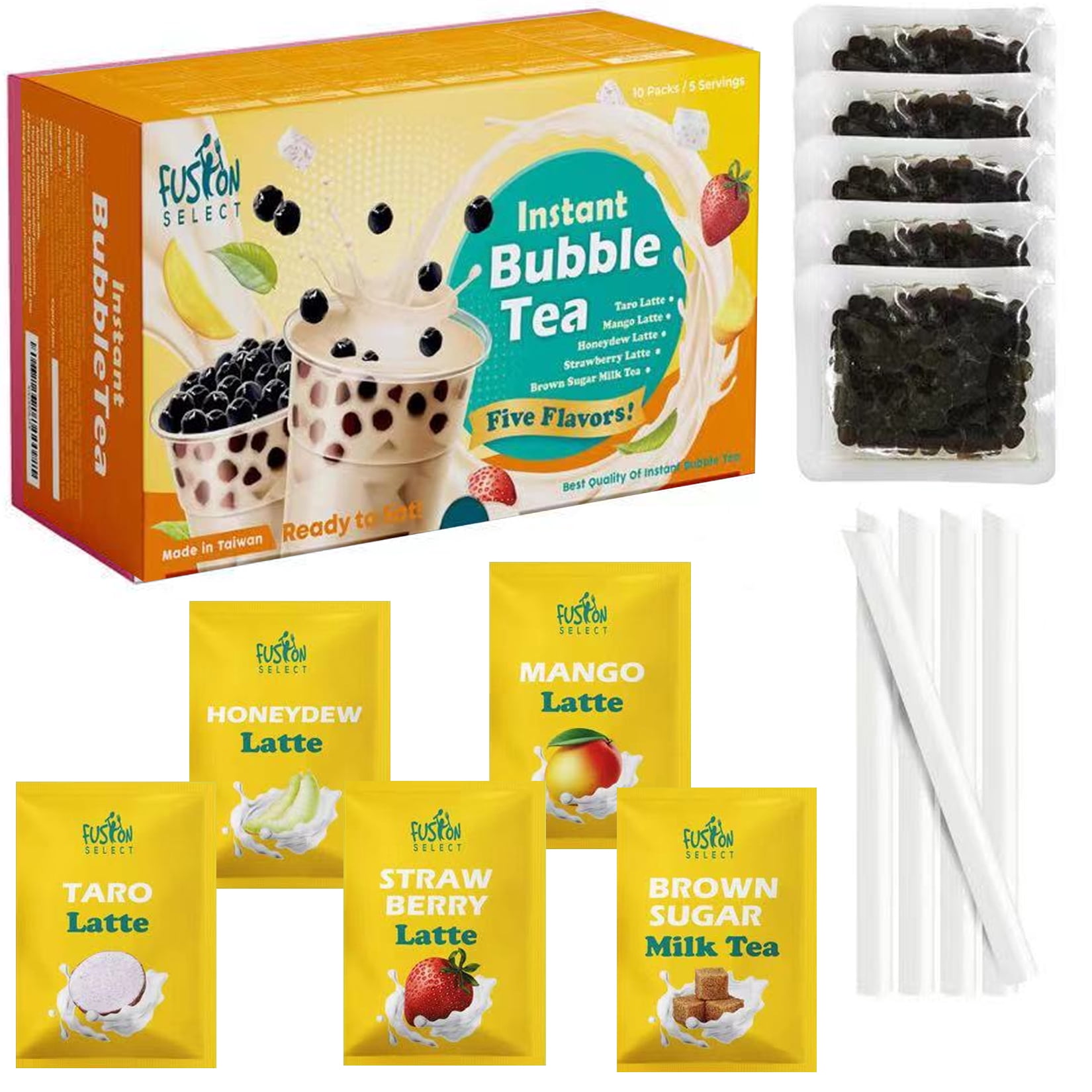 Fusion Select Authentic Bubble Tea Kit Extra Rich (5 Packs) Mango Taro