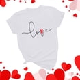 thumbnail image 6 of Awdenio Fashion Tops Womens Valentines Day Short Sleeved T-shirt Love Printed Solid Color Top Short Sleeved Round Neck Tops,Size S-3XL, 6 of 7