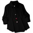thumbnail image 2 of Camisa Informal de Moda para Mujer, con Botones, Cuello , Blusas Holgadas y Regulares, Blusas de Otoño Negro M, 2 of 7