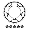 thumbnail image 1 of Juego de Plato de Bicicleta Uxcell 130BCD 53T Redondo Estrecho Ancho de Aluminio con Doble Redondo de 5 Tornillos para Bicicleta de Carretera Cadenas de 9/10/11 Velocidades, 1 of 7