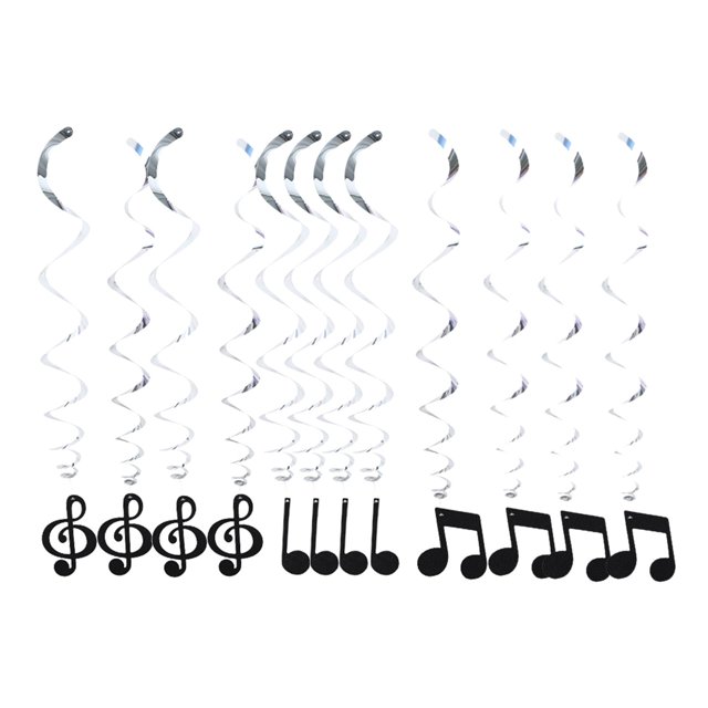 12 Piezas únicas Colgantes Remolino Decoración Musical Temática Para Celebración Sunnimix Colgante de fiesta temática