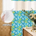 thumbnail image 1 of No Hook Shower Curtain, Tropical Floral Shower Curtains for Bathroom with See Through Top Window, Summer Monstera Leaves Boho Watercolor Blue Waterproof & Washable Bath Curtain Extra Long 72"x84", 1 of 4