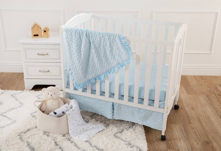 pram/play mat/ grey stars cot Minky cotton blanket/ soft/ reversible/for crib 