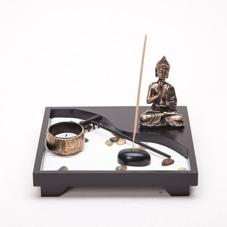 Asian Japanese Feng Shui Sand Zen Garden Buddha Incense & Candle (Best Japanese Incense Brands)