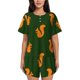 thumbnail image 1 of Fotbe Bold Squirrel Silhouettes Conjunto de Pijama Estampado para Mujer, 2 Piezas, Ropa de Dormir con Camiseta de Manga Corta y Shorts Suaves-Medium, 1 of 6
