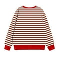 thumbnail image 3 of UQJfacai Girls Striped Crewneck Sweatshirt Kids Long Sleeve Oversized Sweater Boys Fashion Pullover Tops Fall Clothes 1-12 Years, 3 of 7