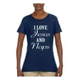 thumbnail image 2 of Wild Bobby I Love Jesus and Naps Inspirational/Christian Women Graphic Tee, Navy, X-Large, 2 of 5