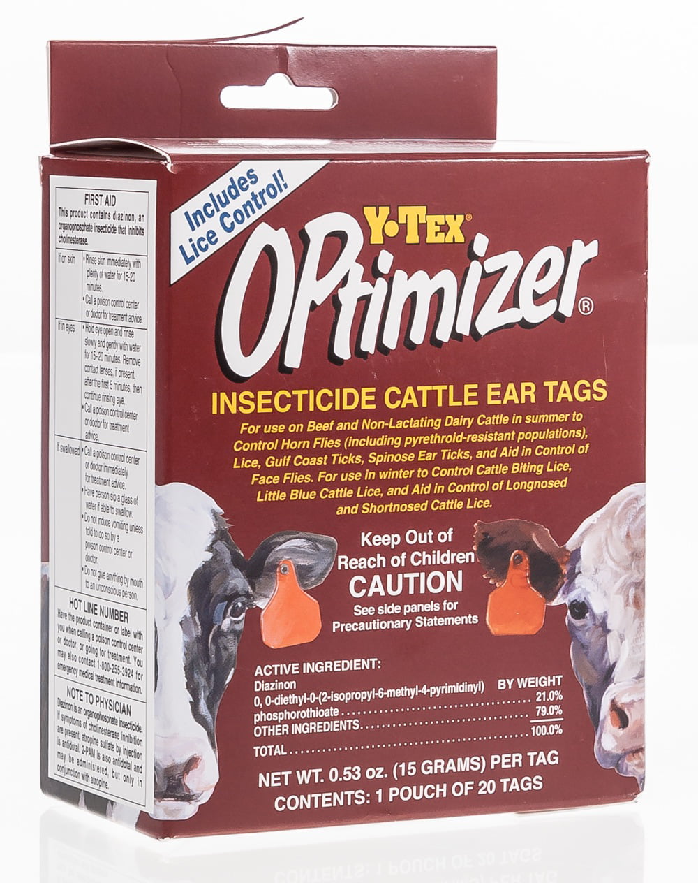 Optimizer Insecticide Cattle Ear Tag, 20/pk - Walmart.com