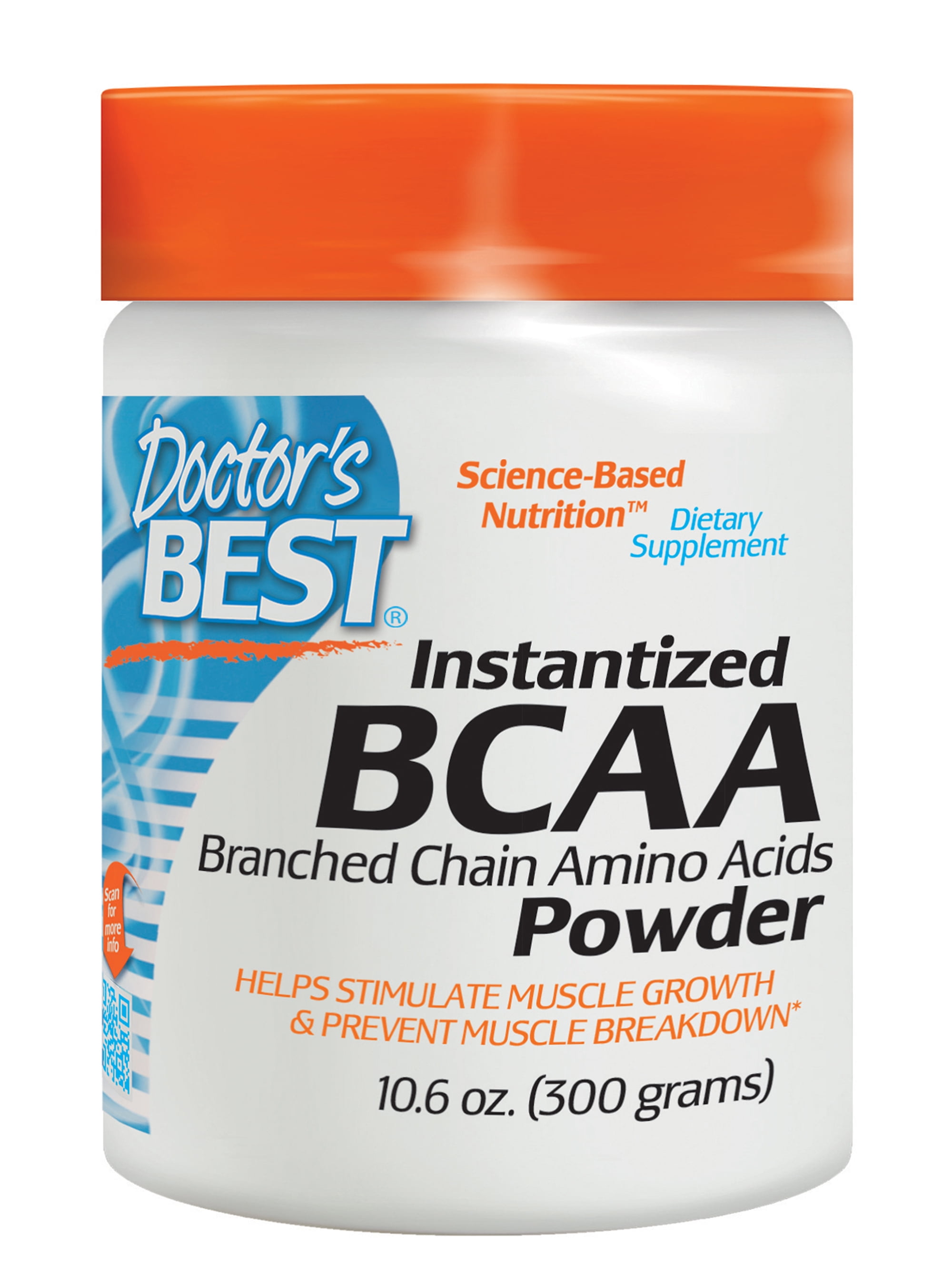 Doctor's Best Instantized BCAA Powder, NonGMO, Gluten Free, 300 Grams