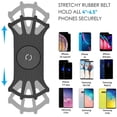 thumbnail image 6 of Manunclaims Universal Bike Phone Mount 360 Rotatable Phone Holder for Bike Silicone Motorcycle Phone Mount for iPhone 11/Pro/Xs Max/XS XR X/6S/7/8 Plus S20/S10/S9 4 0" 6 5" Phones, 6 of 8