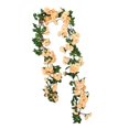 thumbnail image 2 of GROWTH TANK Artificial Flower Vines 180cm Silk Rose Vine for Table Fireplace Arrangement Champagne, 2 of 9