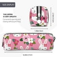thumbnail image 3 of Fotbe Rose Rabbit Pattern Leather Pencil Case, Pencil Pouch with Durable Zipper, Compact and Stylish Organizer for Stationery, Art Supplies, Travel Essentials, 3 of 7
