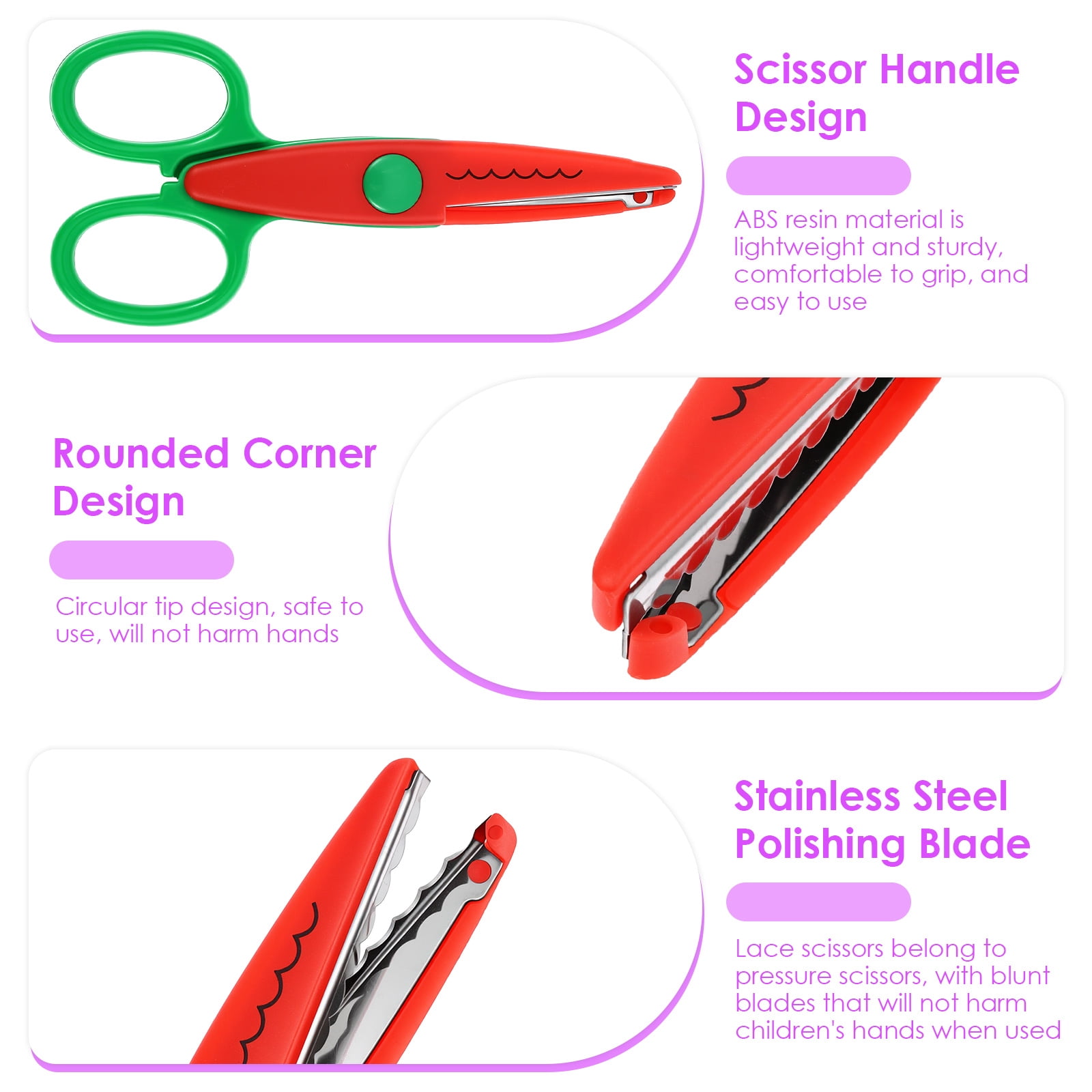 14Pcs DIY Craft Scissors Set, 6 Scissors with Fun Decorative Edge - 8 Paper Hole Punch Shapes , Include Safety Scissors & Hole Punch Shapes, Paper Punches for Crafting, Scrapbooking