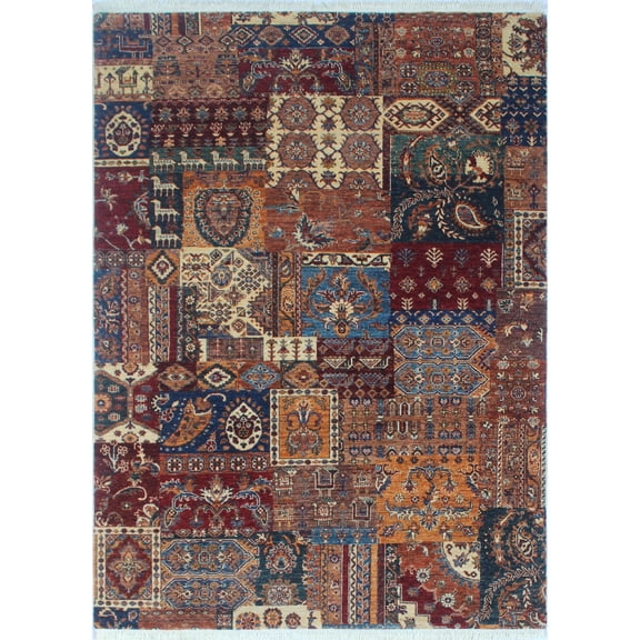 Khurgeen Qudratu Red/Blue Rug, 5'8" x 7'10"